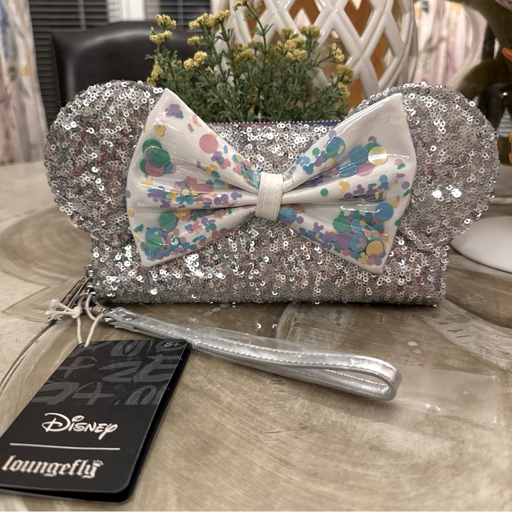 LOUNGEFLY Disney Mickey & Friends Birthday Celebration Zip Around Wallet